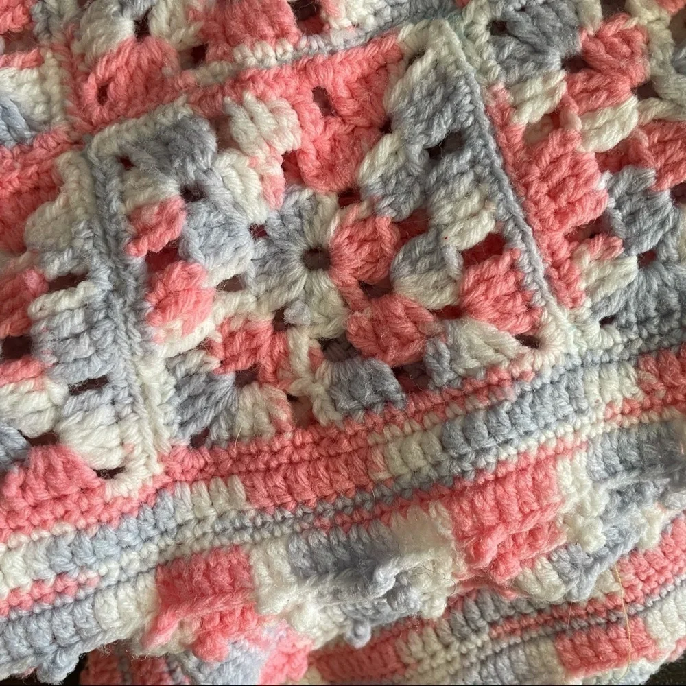 Granny square boho lap baby blanket